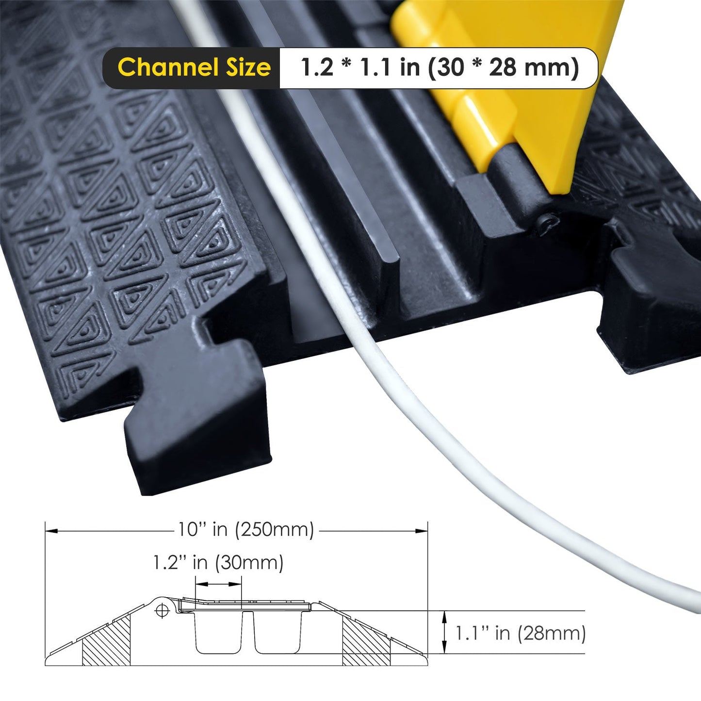 2,3,5-Channel Rubber Cable Protector Ramp with Extra Anti Slip Pattern
